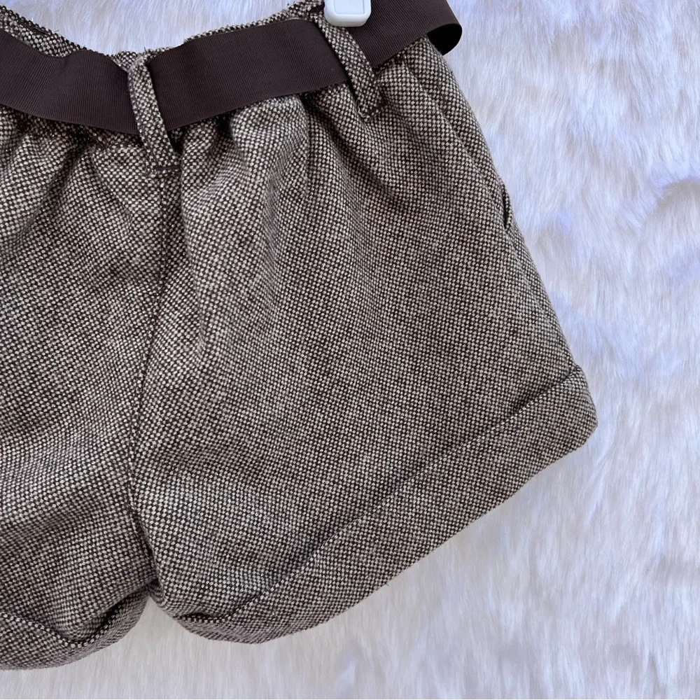 Gymboree Girls‎ Brown Tweed Shorts Size 6 Ribbon Waist